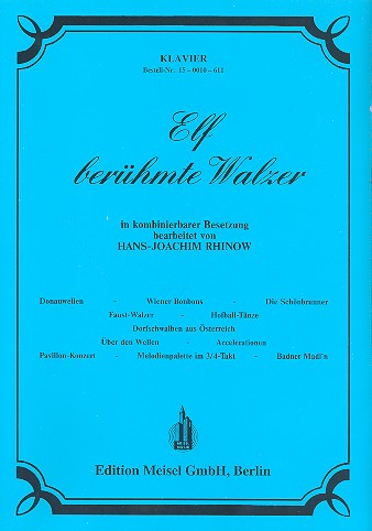 11 berühmte Walzer für Orchester  in kombinierbarer Besetzung  Klavier