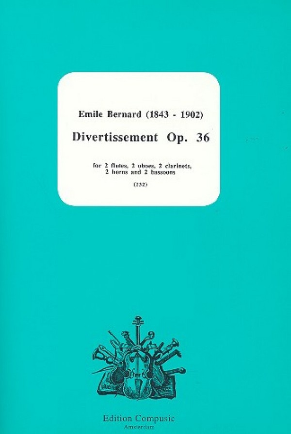 Divertissement op.36 for 2 flutes&nbsp;&nbsp;2 oboes, 2 clarinets, 2 horns and&nbsp;&nbsp;2 bassoons,    score and parts