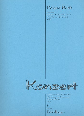 Konzert Nr.1 für Klavier und Orchester  Klavierfassung (=Solo-Stimme)  