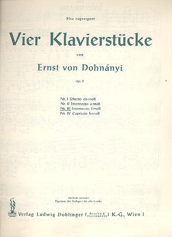 Intermezzo f-Moll op.2,3  für Klavier  
