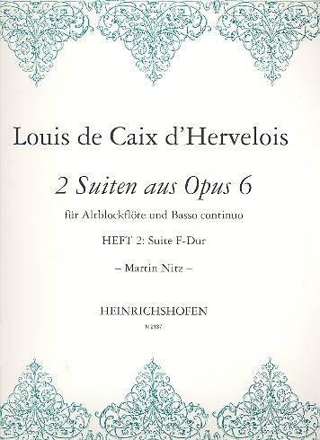 Suite F-Dur op.6 für  Altblockflöte und Bc  Stimmen