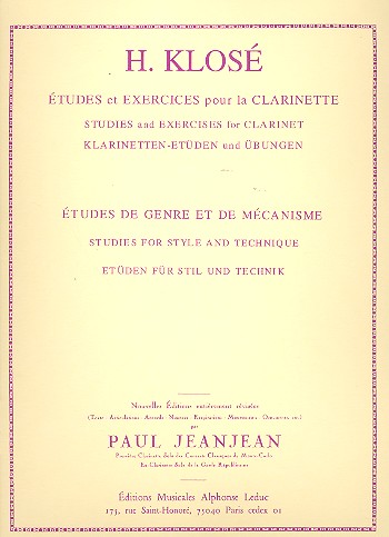 Etudes de genre et de mecanisme  pour clarinette  