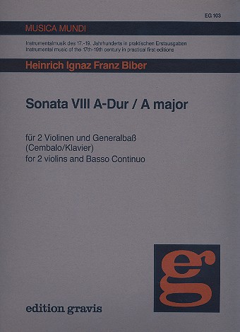 Sonata A-Dur no.8 für 2 Violinen  und Generalbass (Cembalo / Klavier)  