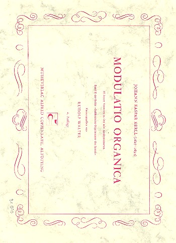 Modulatio Organica 56 kurze Versetten in den 8 Kirchentonarten  für Orgel  