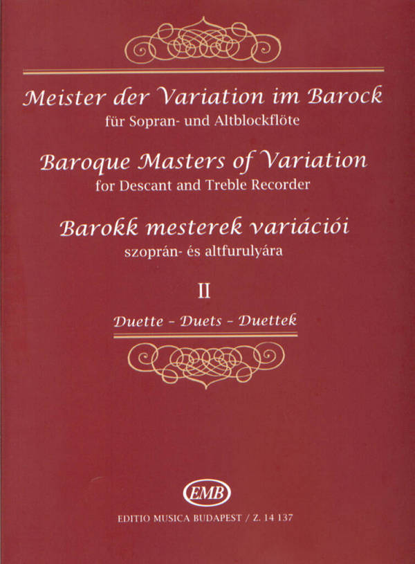Meister der Variation im Barock&nbsp;&nbsp;Band 2 für 2 Blockflöten (SA)&nbsp;&nbsp;