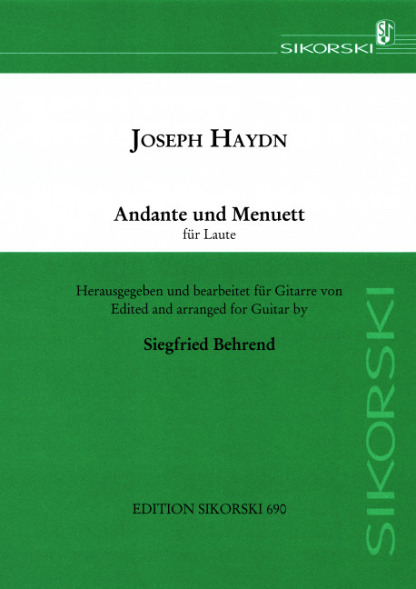 ANDANTE UND MENUETT FUER LAUTE    BEHREND, SIEGFRIED, ED