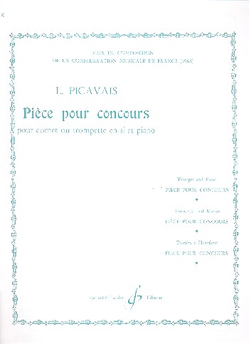 Pièce pour concours pour cornet&nbsp;&nbsp;(trompette) en si et piano&nbsp;&nbsp;