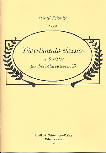 Divertimento classico B-Dur  für 3 Klarinetten  Partitur mit Stimmen