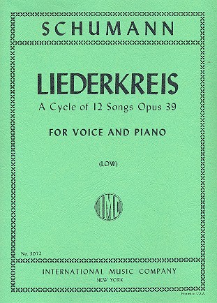 Liederkreis op.39 A cycle of 12 songs&nbsp;&nbsp;for low voice and piano (en/dt)&nbsp;&nbsp;