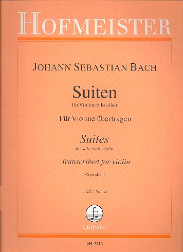 Suiten für Violoncello Band 2 (Nr.4-6)&nbsp;&nbsp;für Violine&nbsp;&nbsp;