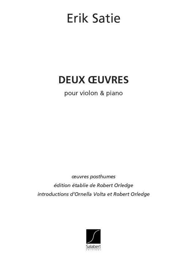 2 oeuvres oppost. pour  violon et piano  