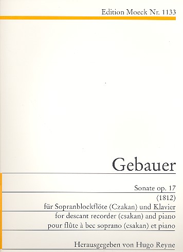 Sonate op.17 für Sopranblockflöte  (Czakan) und Klavier  
