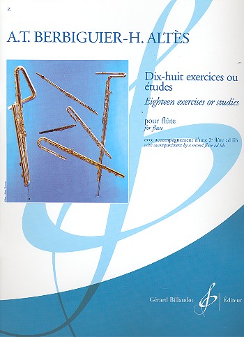 18 exercices ou études pour flûte  avec accompagnement d'une  2. flûte ad lib.