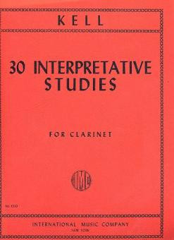 30 interpretative Studies&nbsp;&nbsp;for clarinet&nbsp;&nbsp;