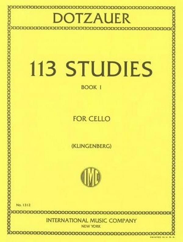 113 studies Vol.1  for cello  KLINGENBERG, ED.