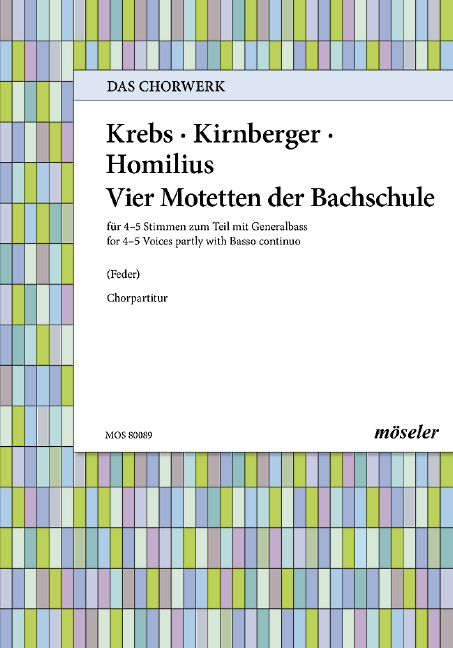 4 Motetten der Bachschule  für 4-5 Stimmen (teilwweise mit Bc)  Partitur (dt)