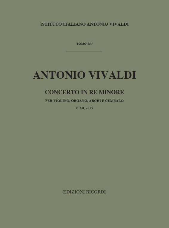 Concerto re minore F.XII:19 per&nbsp;&nbsp;violino, organo, archi e cembalo&nbsp;&nbsp;partitura