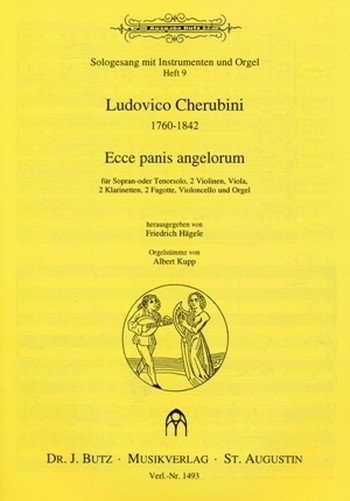 Ecce panis angelorum  für Sopran- oder Tenor solo, 2 Vl, Vla, 2 Klar., 2 Fag., Vc und Orgel  Stimmenset
