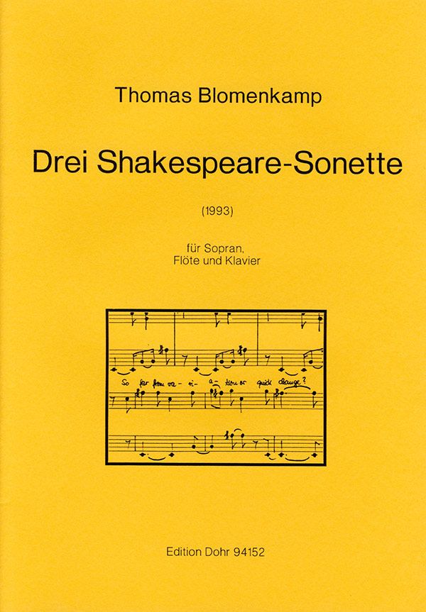 3 Shakespeare-Sonette für Sopran,  Flöte und Klavier (en)  