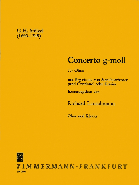 Concerto g-Moll&nbsp;&nbsp;für Oboe und Streichorchester&nbsp;&nbsp;für Oboe und Klavier