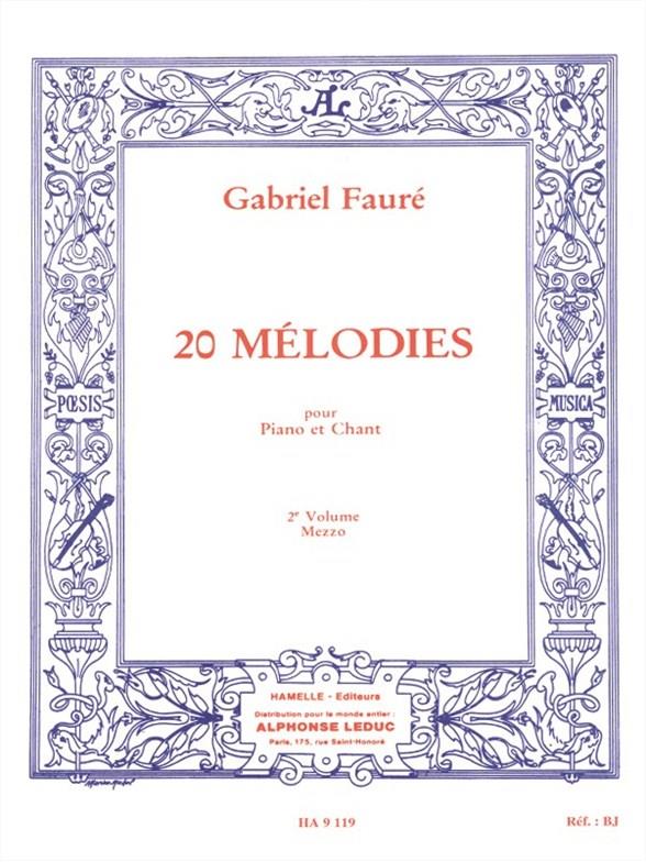 20 melodies vol.2 (nos.21-40)  pour mezzosoprano et piano  
