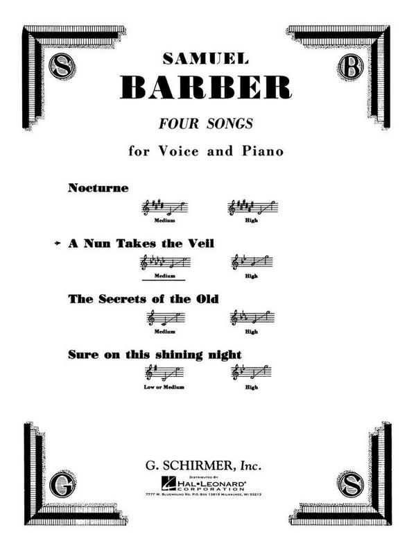 A NUN TAKES A VEIL OP.13,1 FOR  MEDIUM VOICE AND PIANO  