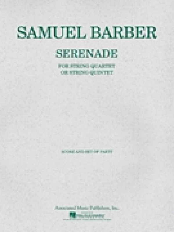 Serenade op.1 for string quartet  or string orchestra  score