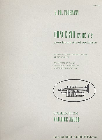 Concerto re majeur no.2&nbsp;&nbsp;pour trompette et orchestre&nbsp;&nbsp;partitions et parties