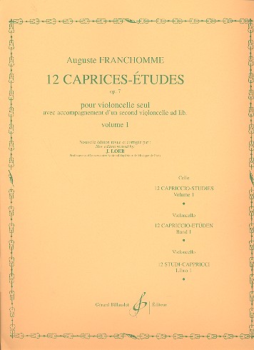 12 Caprices-Études op.7 vol.1  (nos.1-6) pour violoncelle seul  (2nd violoncelle ad lib.)