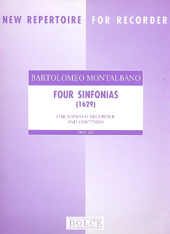 4 Sinfonias (1629)  for soprano recorder and Bc  