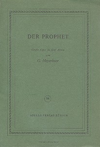 Der Prophet  Oper in 5 Akten  Libretto (dt)