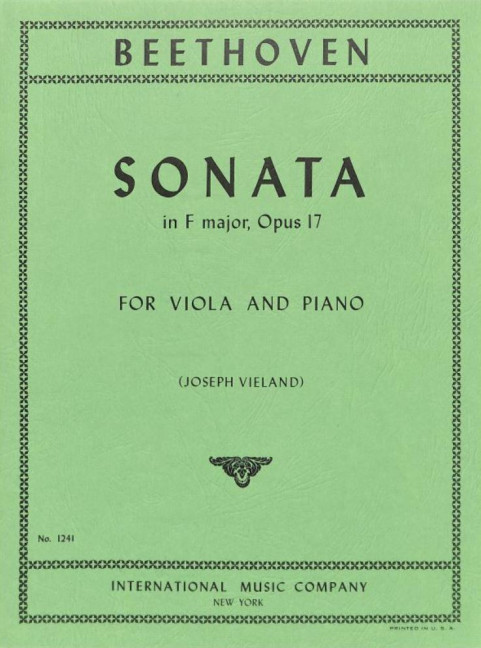 Sonata F major op.17&nbsp;&nbsp;for viola and piano&nbsp;&nbsp;