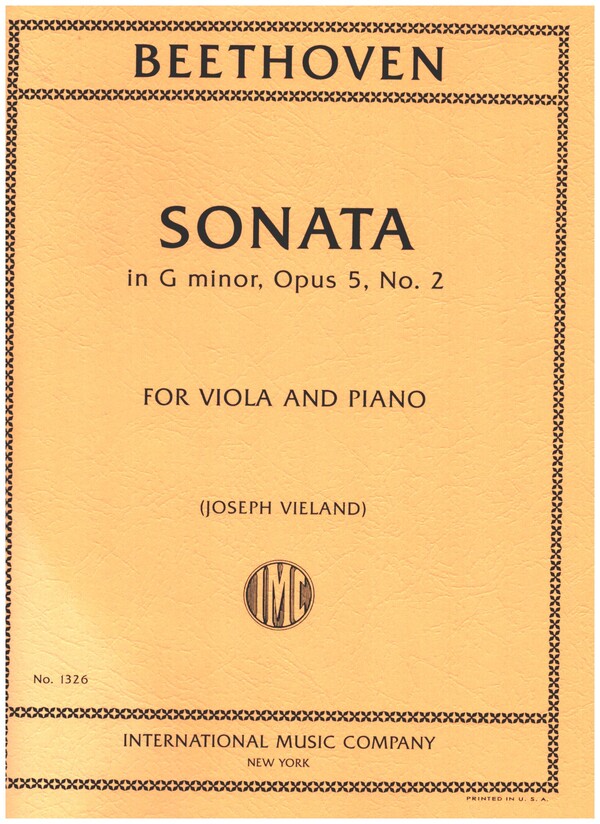 Sonata g minor op.5,2&nbsp;&nbsp;for viola and piano&nbsp;&nbsp;