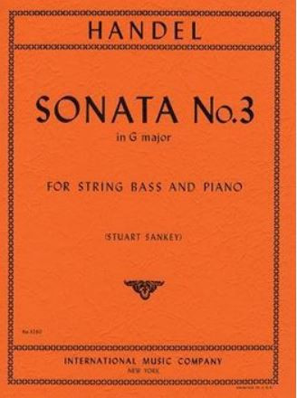 Sonata G major no.3&nbsp;&nbsp;for string bass and piano&nbsp;&nbsp;SANKEY, STUART, ED.