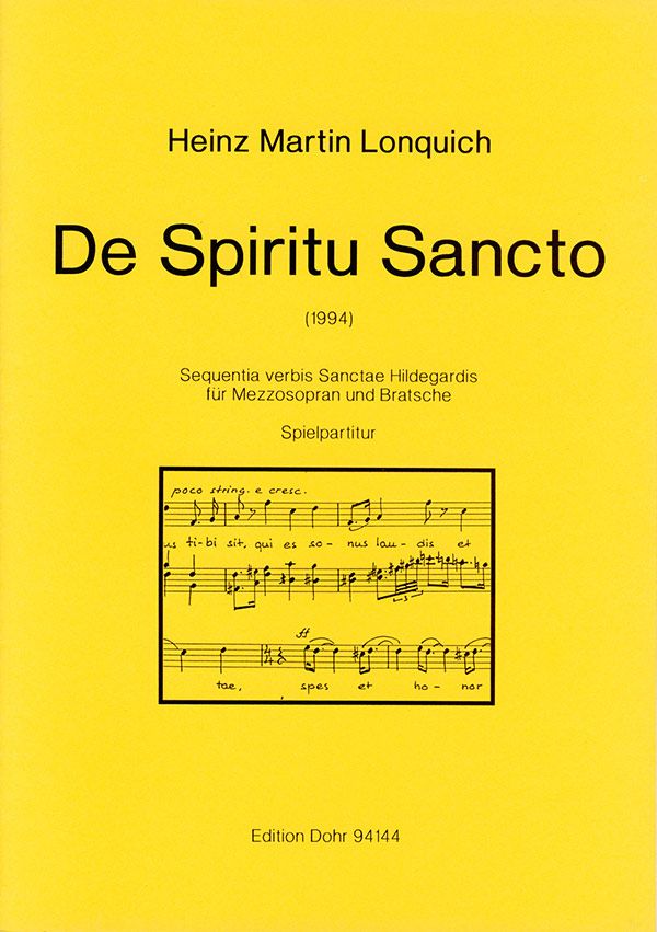 De spiritu sancto Sequentia verbis  sanctae Hildegardis für Mezzosopran  und Viola,    Spielpartitur