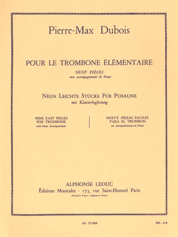Pour le Trombone élémentaire  9 pièces faciles pour trombone et piano  
