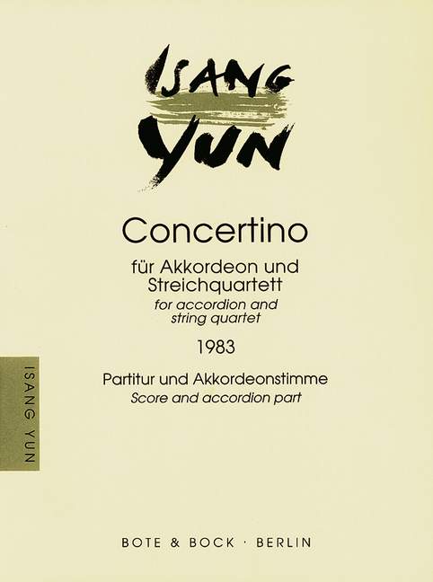 Concertino (1983)  für Akkordeon und Streichquartett  Partitur und Akkordeonstimme