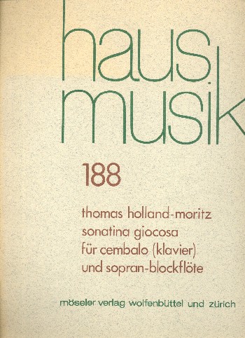 Sonatina giocosa  für Cembalo (Klavier) und Sopranblockflöte  