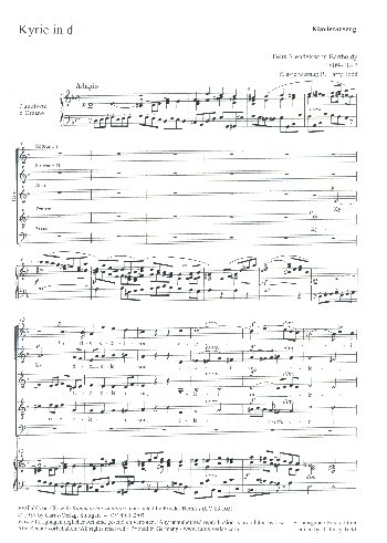 Kyrie d-Moll für gem Chor (SSATB)&nbsp;&nbsp;und Orchester&nbsp;&nbsp;Klavierauszug (la)
