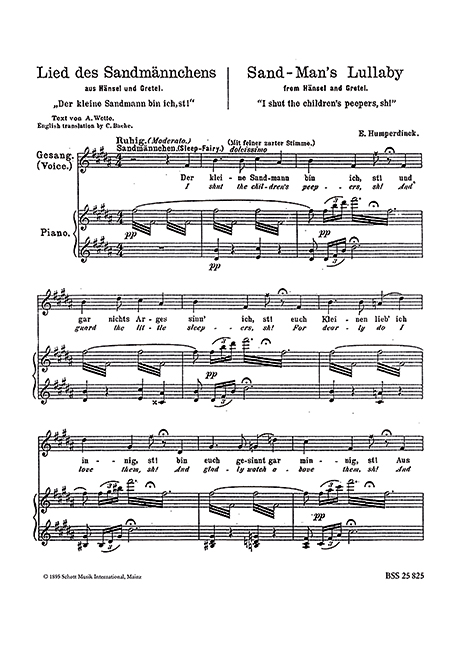 Der kleine Sandmann bin ich&nbsp;&nbsp;für tiefe Stimme und Klavier (en/dt)&nbsp;&nbsp;