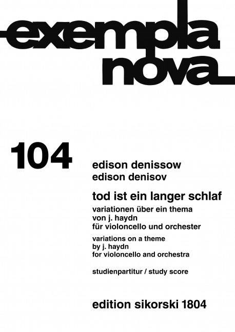 TOD IST EIN LANGER SCHLAF FUER&nbsp;&nbsp;VIOLONCELLO U. ORCH.  STUDIENPART.&nbsp;&nbsp;VAR. UEBER EIN THEMA V. J.HAYDN
