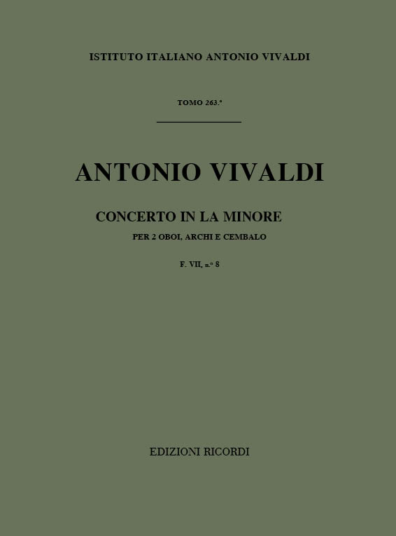 Konzert a-Moll F.VII:8 für 2 Oboen,&nbsp;&nbsp;Streicher und Bc&nbsp;&nbsp;Partitur