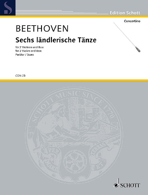 Sechs ländlerische Tänze D-Dur&nbsp;&nbsp;für Streichorchester (2 Violinen und Bass)&nbsp;&nbsp;Partitur