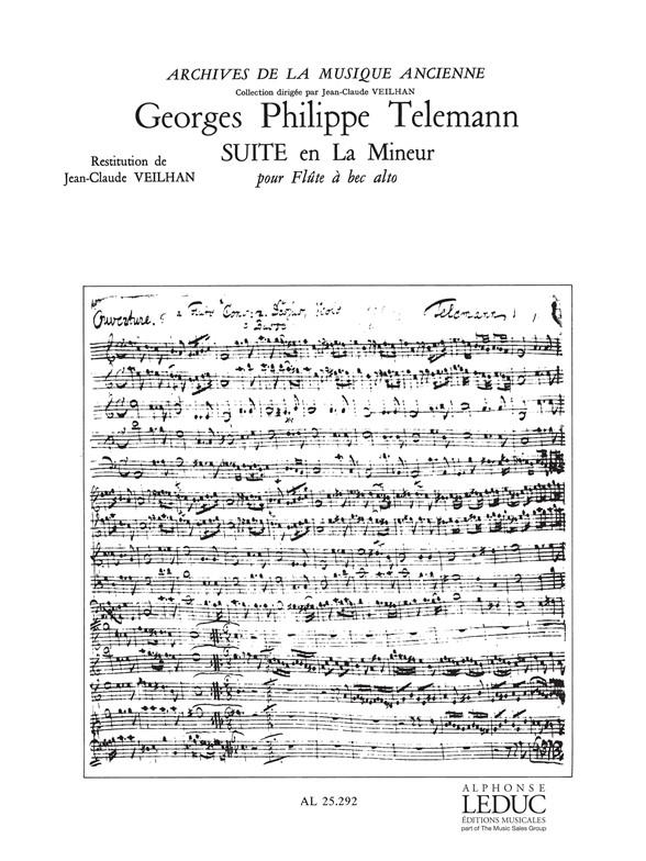 SUITE LA MINEUR POUR FLUTE A BEC&nbsp;&nbsp;ALTO SEULE  (AVEC FAC-SIMILE)&nbsp;&nbsp;VEILHAN, J.-C., ED.