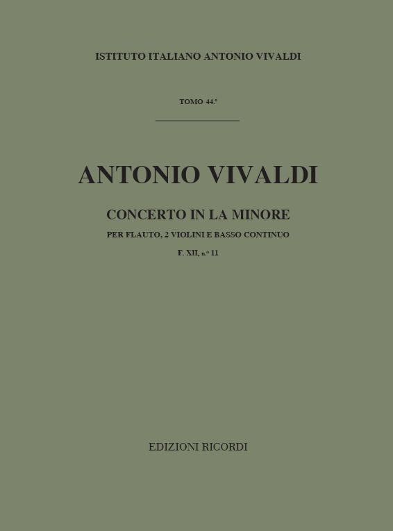 CONCERTO LA MINORE F.XII NO.11&nbsp;&nbsp;PER FLAUTO, 2 VIOLINI E BASSO CONT.&nbsp;&nbsp;PARTITURA