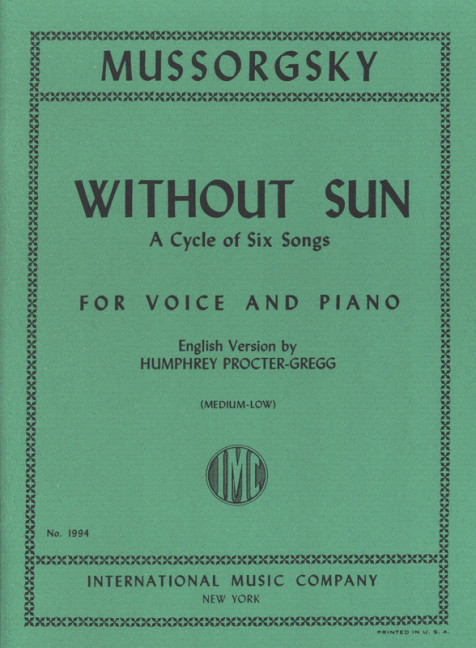 Without Sun - a cycle of 6 songs&nbsp;&nbsp;for medium-low voice and piano (en/rus)&nbsp;&nbsp;