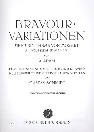 Bravour-Variationen über ein Thema von Mozart  für Singstimme, Flöte und Klavier (dt/fr)  