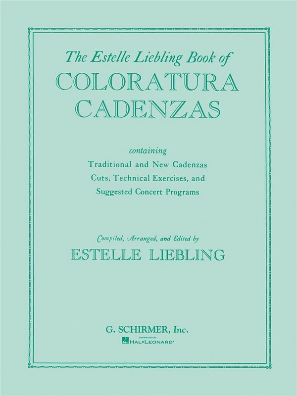Coloratura Cadenzas for voice&nbsp;&nbsp;and piano&nbsp;&nbsp;