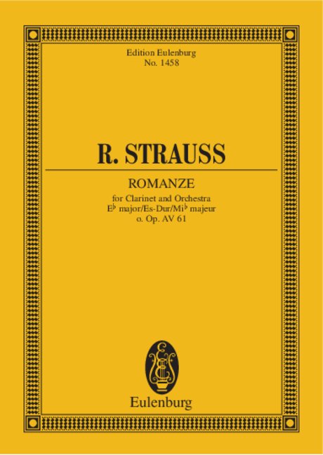 Romanze Es-Dur AV61&nbsp;&nbsp;für Klarinette und Orchester&nbsp;&nbsp;Studienpartitur