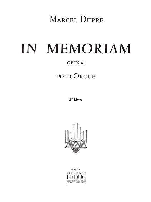 In memoriam op.61 vol.2 pour  orgue  